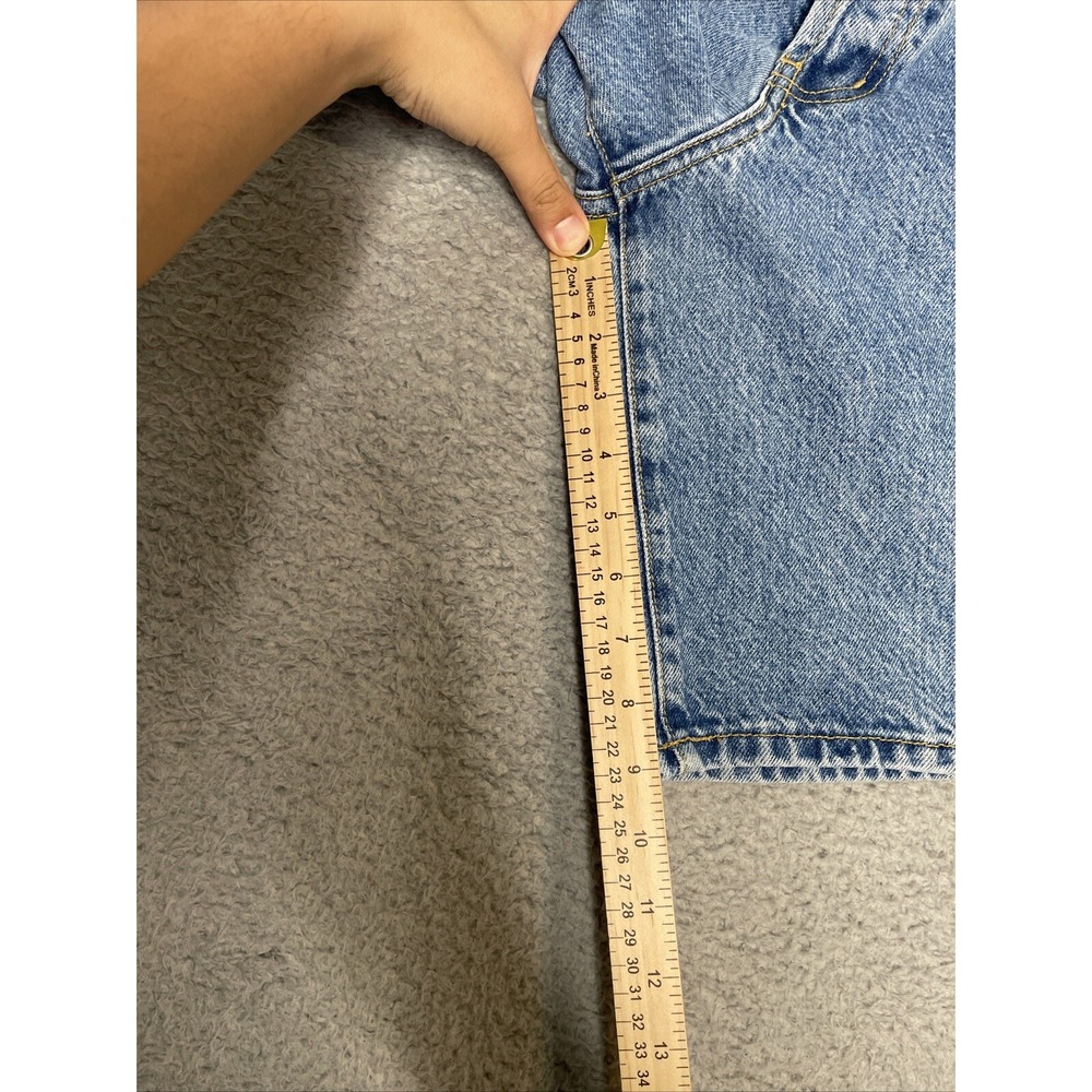 Vtg 90s Dr Martens AirWair Men 29 Super Baggy Butterfly Button Denim Jean Shorts - Picture 13 of 15